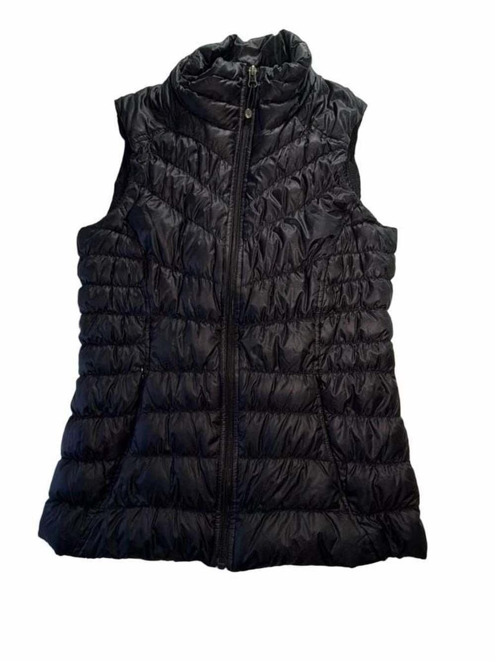 Athleta Puffer Vest Size S Black Quilted Down Winter Outerwear
